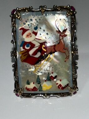 NWOT Gems En Vogue Palladium 14k Accents Holiday Theme MOP Designer Ring